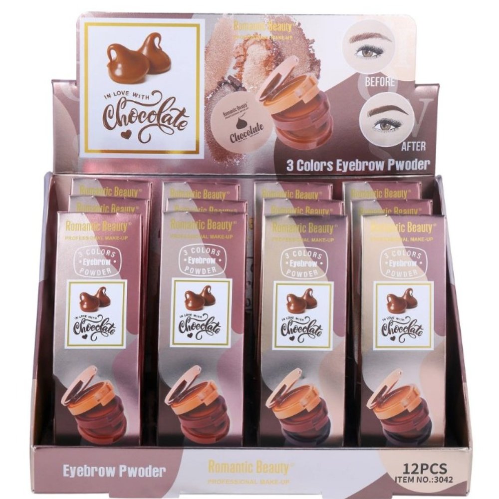 Romantic Beauty : Chocolate 3 Color Eyebrow Powder, 1 DZ